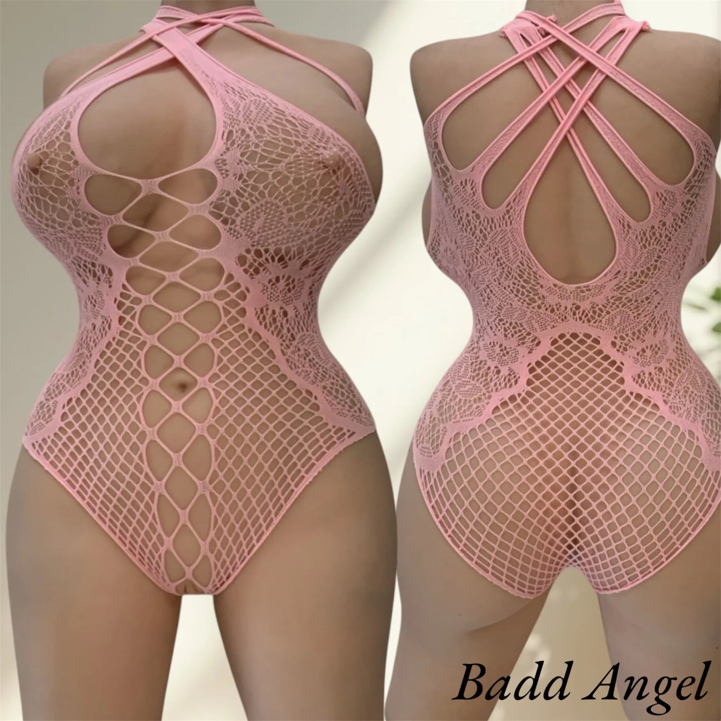 Rosa Netz-Bodysuit – Sinnliche Dessous