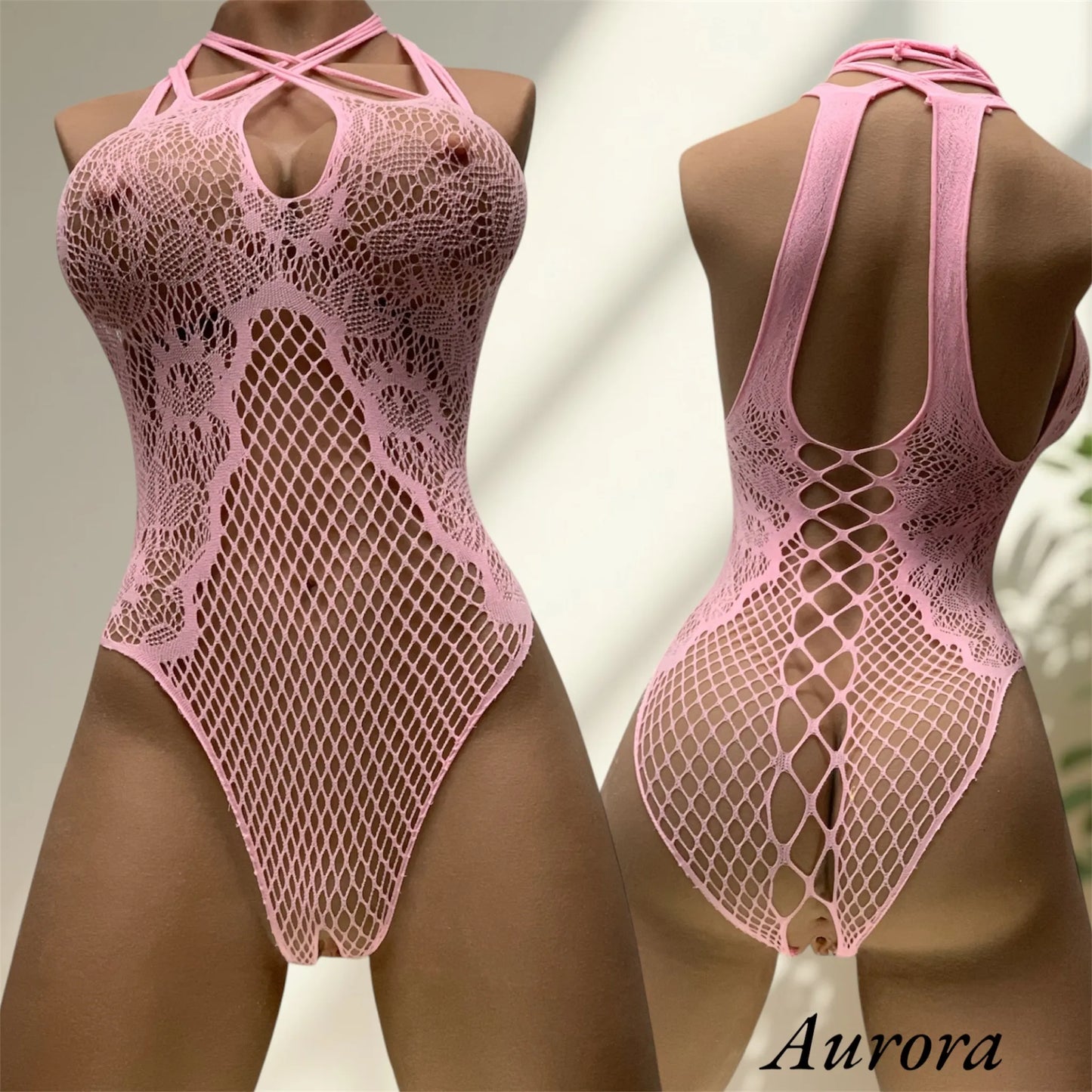 Rosa Netz-Bodysuit – Sinnliche Dessous