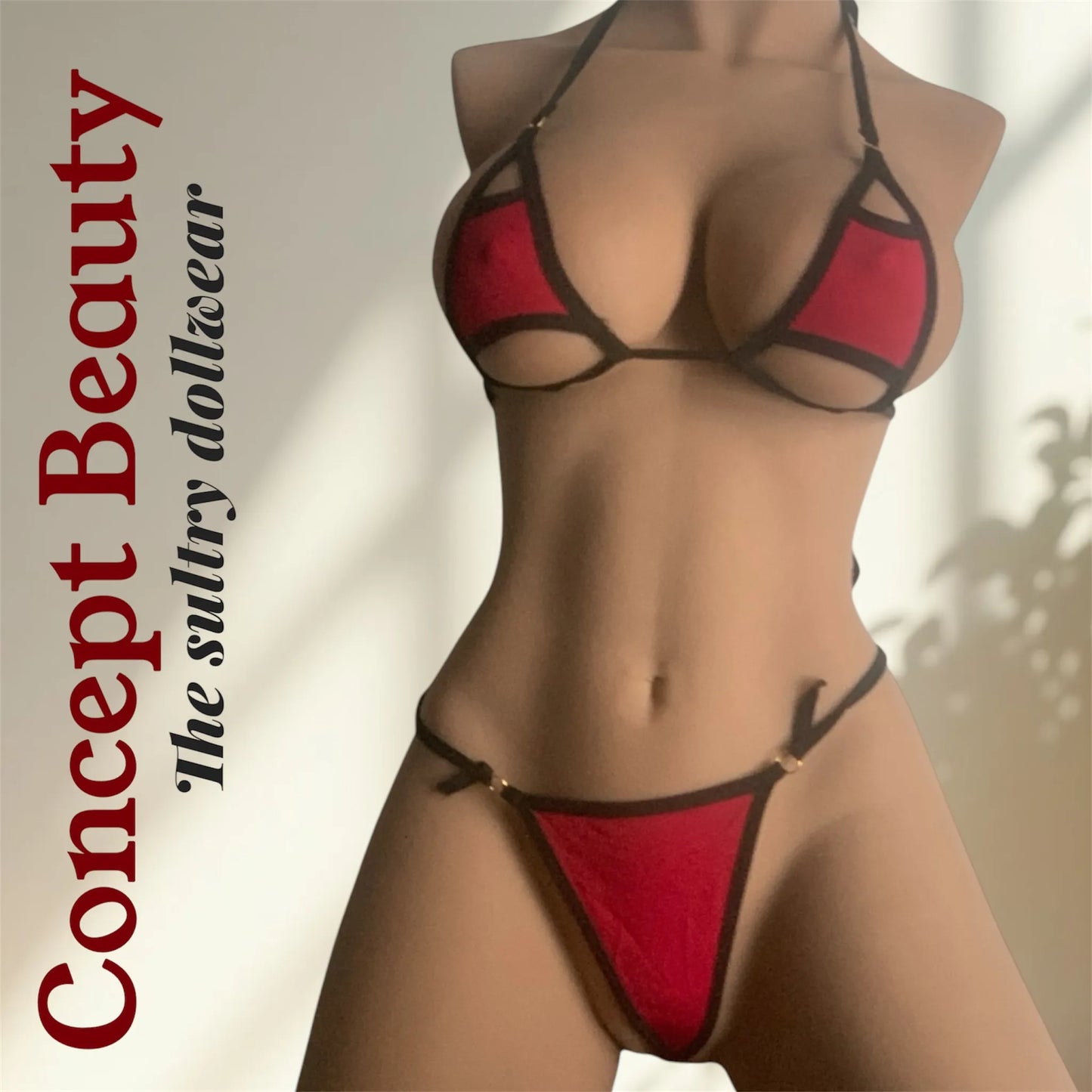Roter und schwarzer Bikini - Kühnheit und Verführung