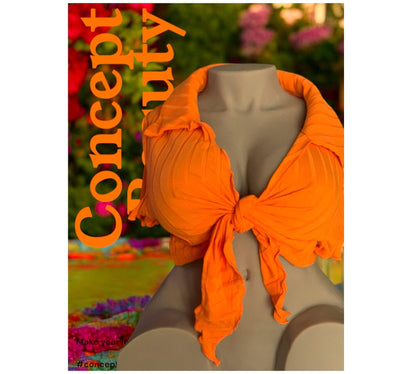 Orange tie-front crop shirt for Tantaly doll - Concept Beauty 