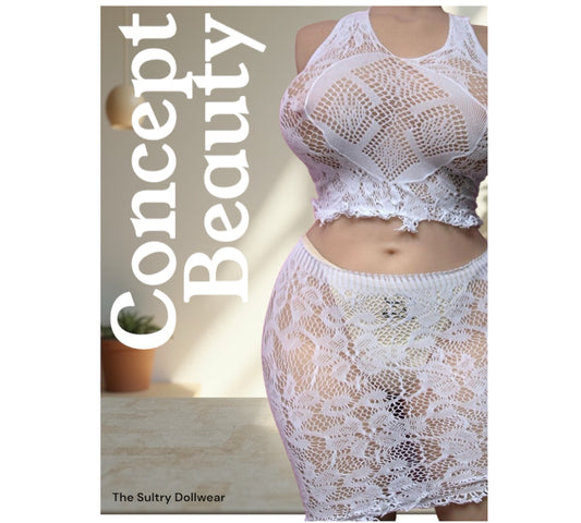 White mesh set – Elegance & Transparency