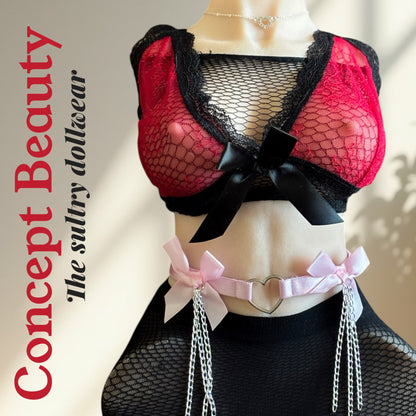 Ensemble Rouge Captif – Dentelle Provocante